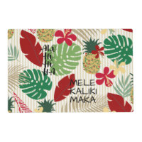 ALO-HO-HO-HA Hawaiian Tropical Pineapple Reverse Placemat