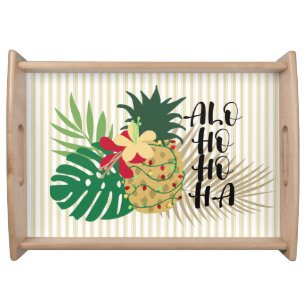 ALO-HO-HO-HA Hawaiian Tropical Pineapple Serving Tray