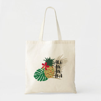ALO-HO-HO-HA Hawaiian Tropical Pineapple Tote Bag