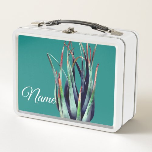 ALoe Plant Photo Custom Name Lunchbox