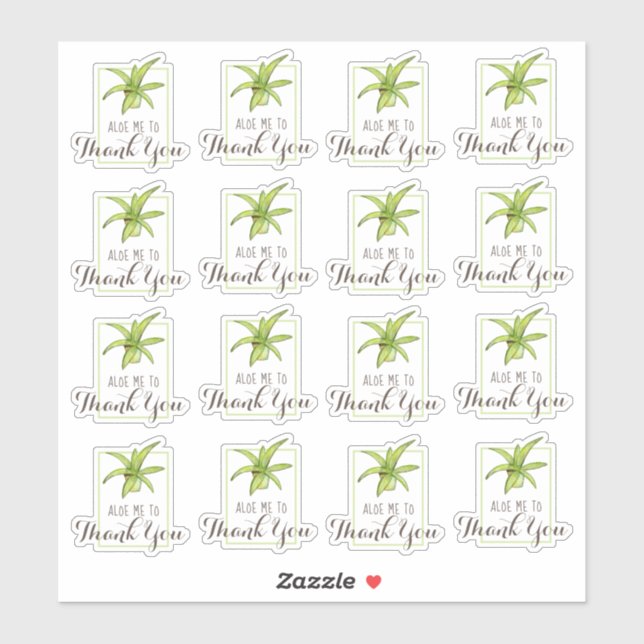 Aloe Thank You Pun  Sticker (Sheet)
