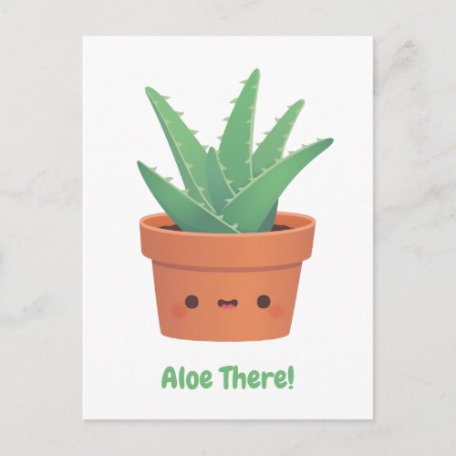 Aloe There Aloe Vera Plant Greeting Postcard