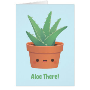Aloe There, Hello There Funny Pun Greeting Cards