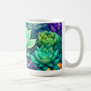 Aloe Vera and Succulents Collage Coffee Mug