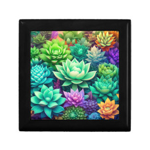 Aloe Vera and Succulents Collage Gift Box