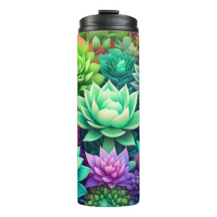 Aloe Vera and Succulents Collage Thermal Tumbler