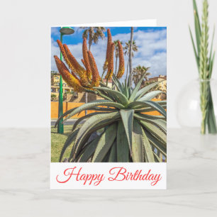Aloe Vera flowers birthday card