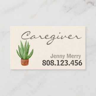 Aloe Vera Healing Touch: Caregiver Business Cards