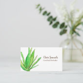 Aloe Vera Herb Watercolor Plant Business Card (Standing Front)