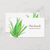 Aloe Vera Herb Watercolor Plant Business Card (Front/Back)