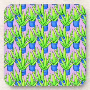 Aloe Vera Plants Pattern Beverage Coaster