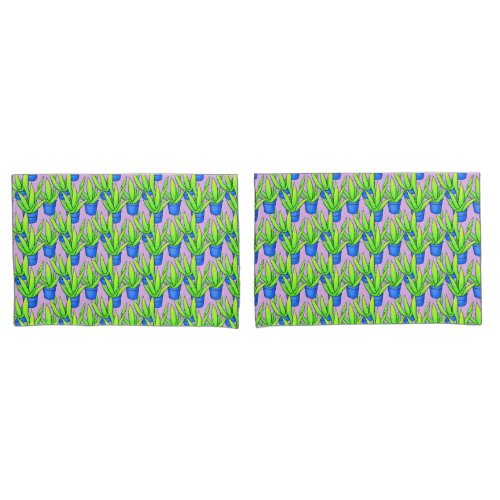 Aloe Vera Plants Pattern Monogrammed Pillow Case