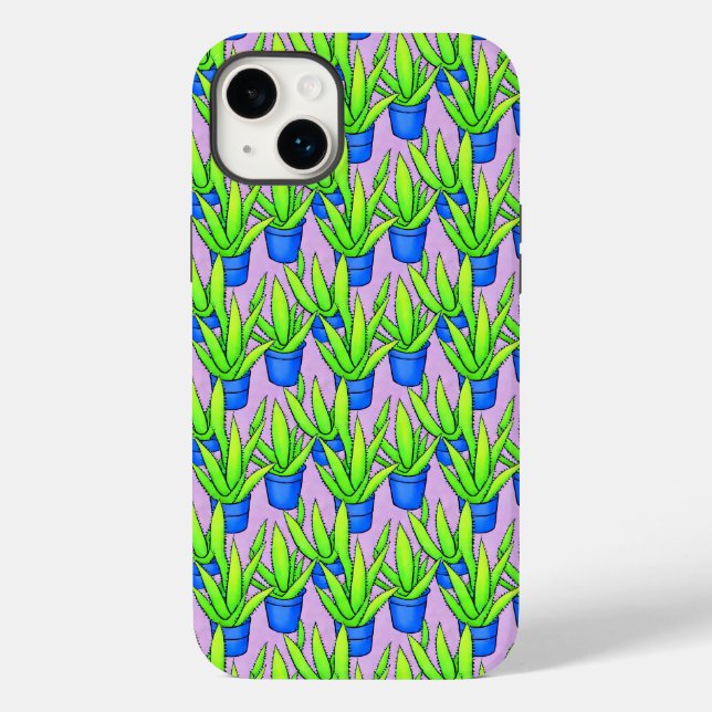 Aloe Vera Plants Pattern Textile Case-Mate iPhone Case (Back)