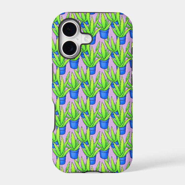 Aloe Vera Plants Pattern Textile Iphone Case (Back)