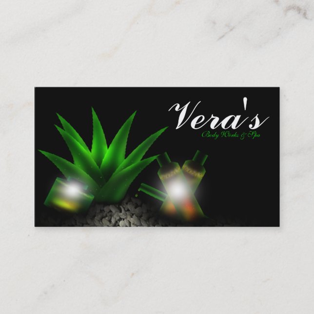 Aloe Vera Rocks Spa Business Card (Front)