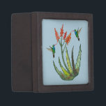 Aloe Vera Succulent Flower Hummingbirds Watercolor Gift Box<br><div class="desc">This hand painted watercolor aloe plant in flower attracts two cute hummingbirds and is sure to add elegance to this gift box. Customize with your name or other info. Check my shop for lots more matching items!</div>