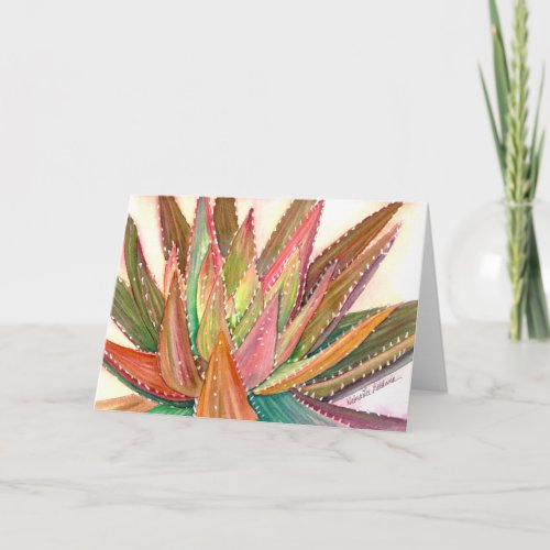 Aloe watercolor greeting card by Debra Lee Baldwin