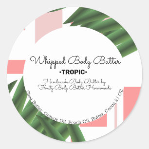 Aloe Whip Body Butter Bath Branding Packaging Classic Round Sticker