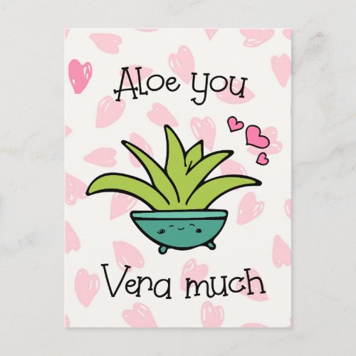 Aloe You Vera Much Cute Love Postcard