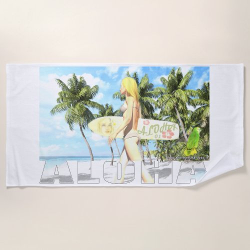Aloha 01  beach towel