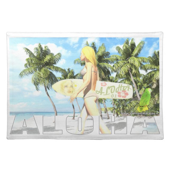 Aloha 01     cloth placemat (Front)
