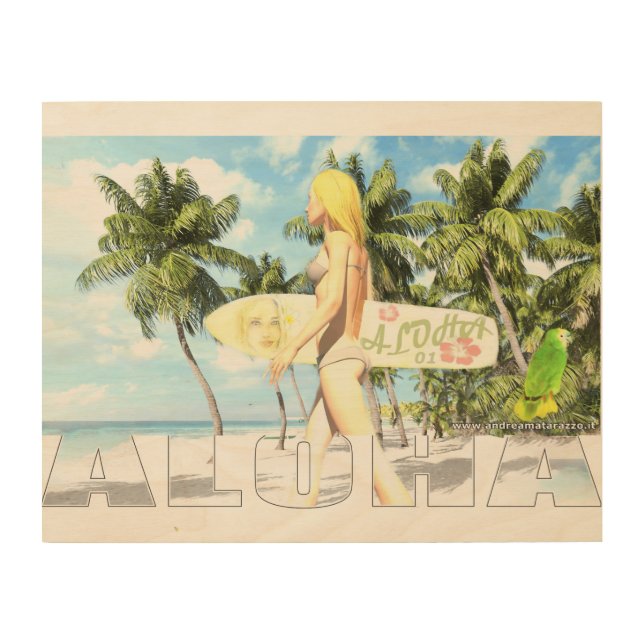 Aloha 01  wood wall art (Front)