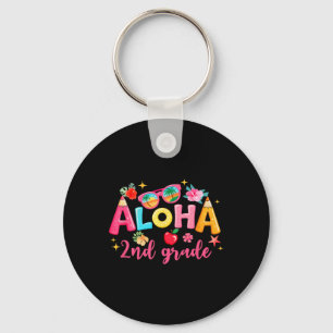 Aloha 2nd Grade Summer Vacation Beach Teacher Scho Keychain