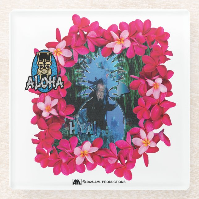 ALOHA 3 10 GLASS COASTER (Front)