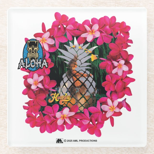 ALOHA 3 2 GLASS COASTER (Front)