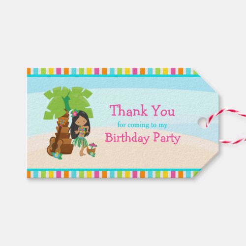 Aloha African American Girl Gift Tag