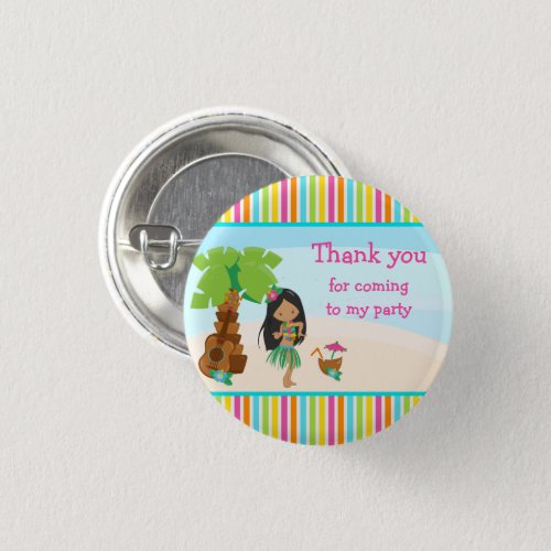 Aloha African American Girl Thank you for coming Button