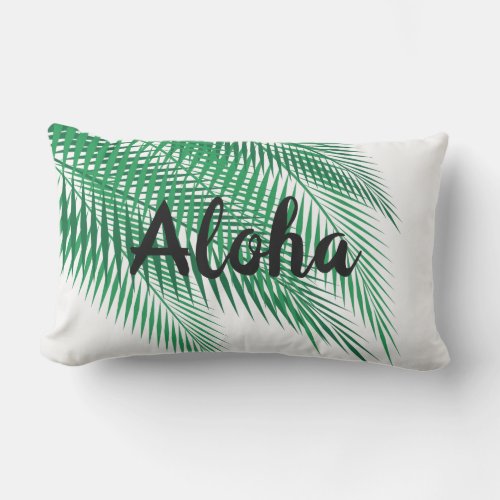 Aloha and Palm Leaves Pillow _ Outdoor