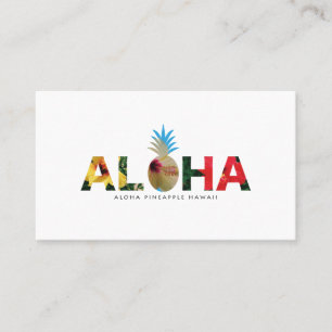 Aloha and pineapple Hibiscus pictures Business Card