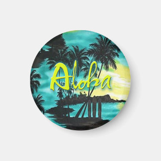 Aloha Aqua Sunset Magnet