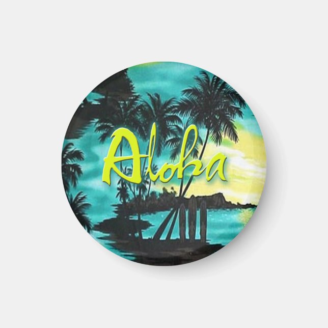 Aloha Aqua Sunset Magnet (Front)