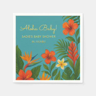 Aloha Baby! Chic Tropical Baby Shower Napkins