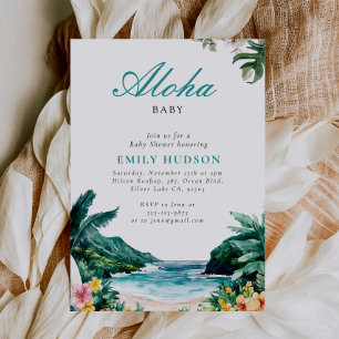 Aloha Baby Hawaiian Baby Shower Invitation