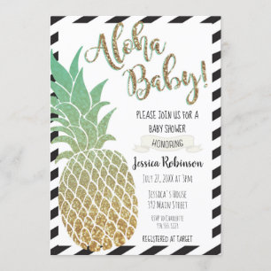 Aloha Baby! Pineapple Baby Shower Invitation