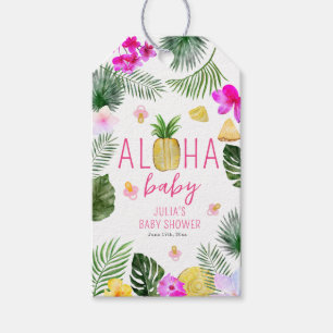 Aloha Baby Pineapples & Pacifiers Baby Shower Luau Gift Tags
