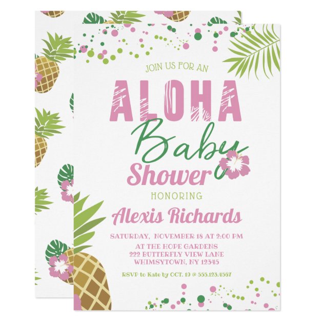 aloha baby invitations