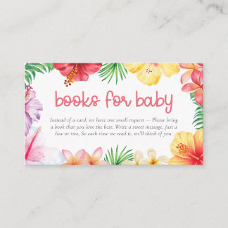 Aloha Baby Shower Books for Baby Enclosure Card