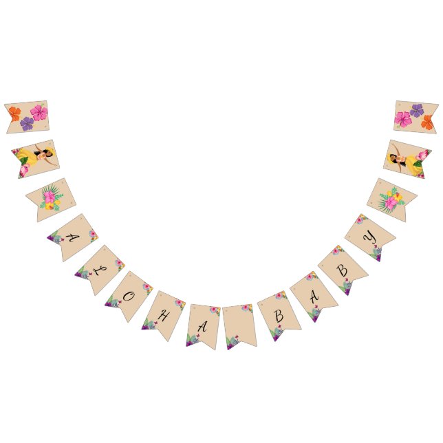 Aloha Baby Shower bunting banner (All)