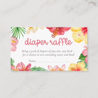 Aloha Baby Shower Diaper Raffle Enclosure Card