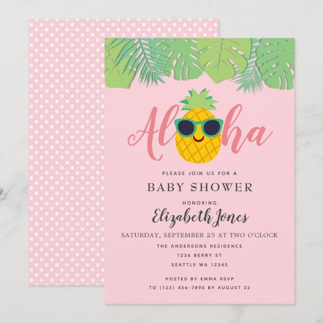 Aloha Baby Shower Invitation (Front/Back)