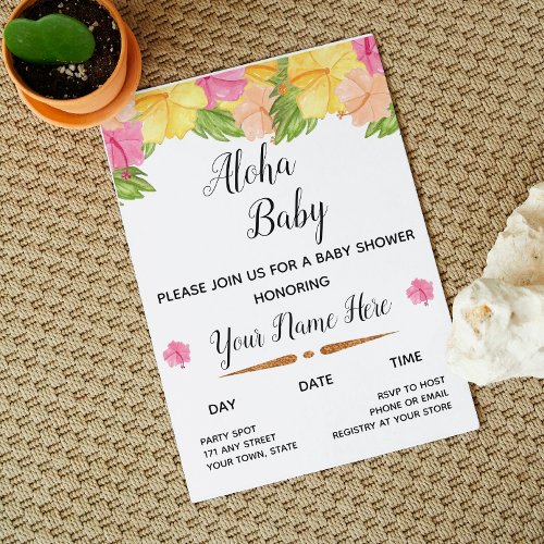 Aloha Baby Shower Invitation