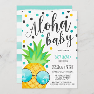 Aloha Baby Shower Invitation Pineapple Baby Shower