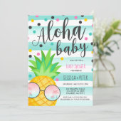 Aloha Baby Shower Invitation Pineapple Baby Shower (Standing Front)