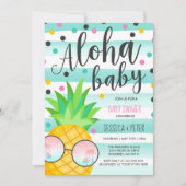 Aloha Baby Shower Invitation Pineapple Baby Shower (Front)