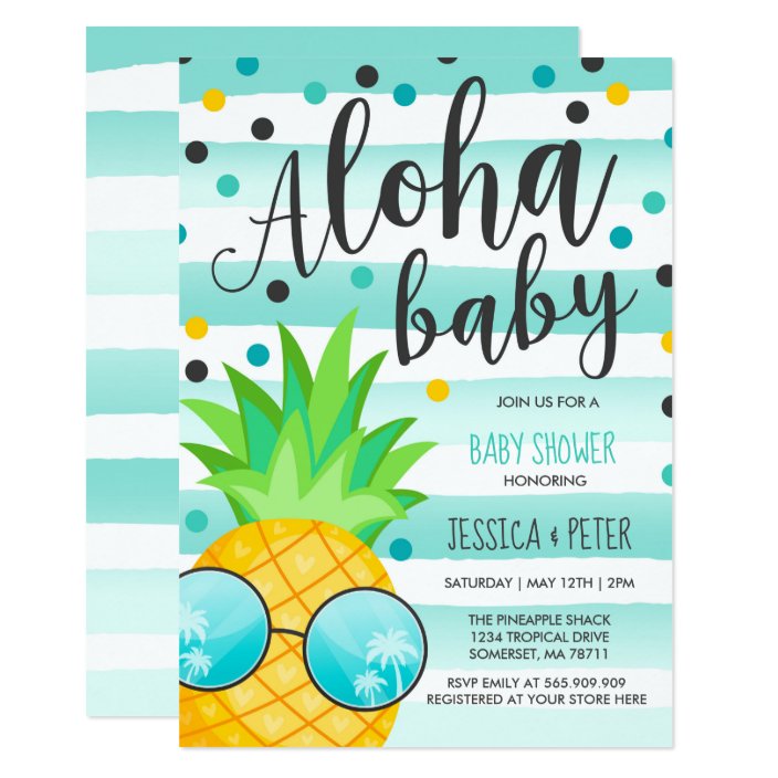 aloha baby invitations