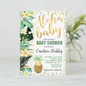Aloha Baby Shower Invitation Tropical Baby Shower (Standing Front)